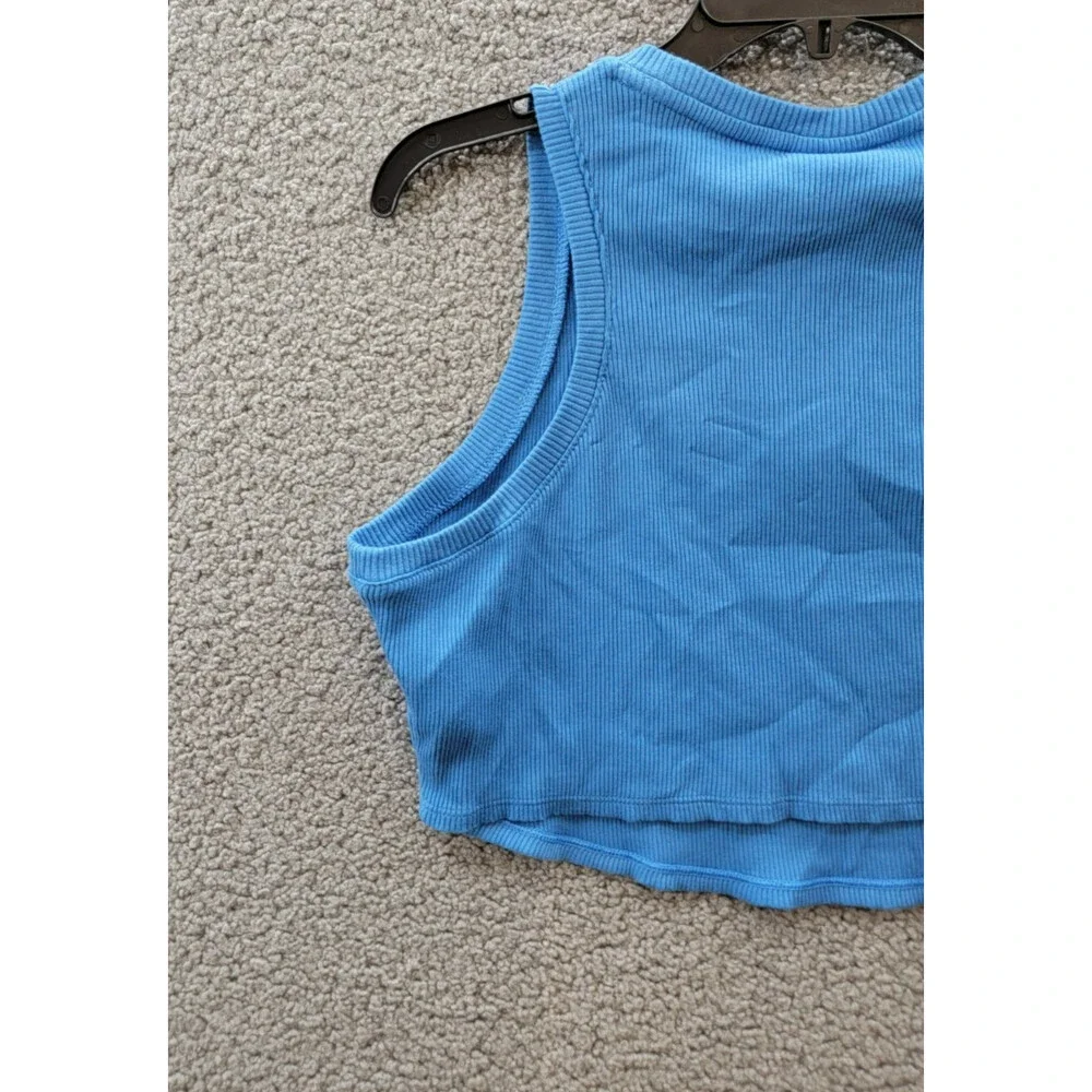Nike Sportswear Essentials Ribbed Crop Tank Top Women's L Star Blue Pullover - Picture 12 of 15